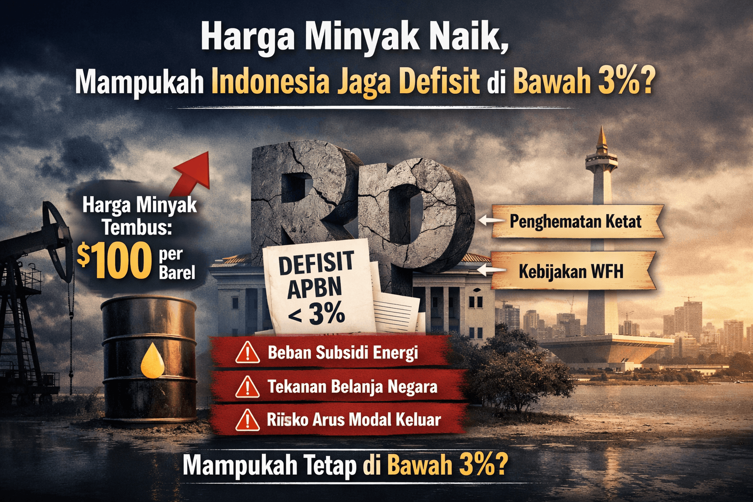 defisit Indonesia 3 persen tertekan akibat harga minyak naik